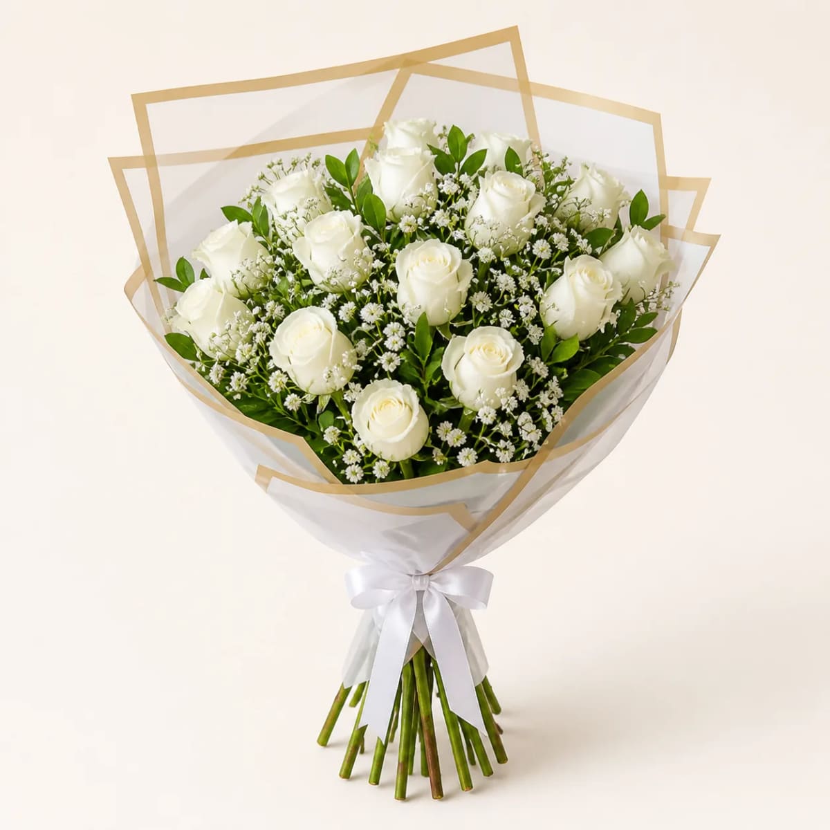 Buquê de 15 Rosas Brancas