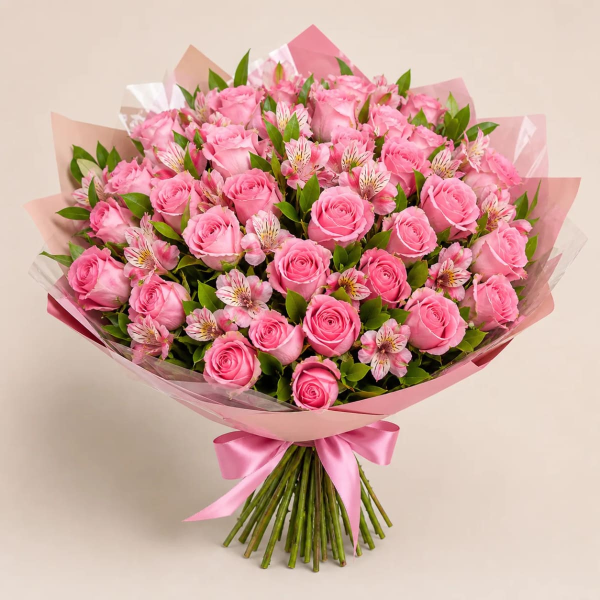 Buquê de 36 Rosas Cor de Rosa