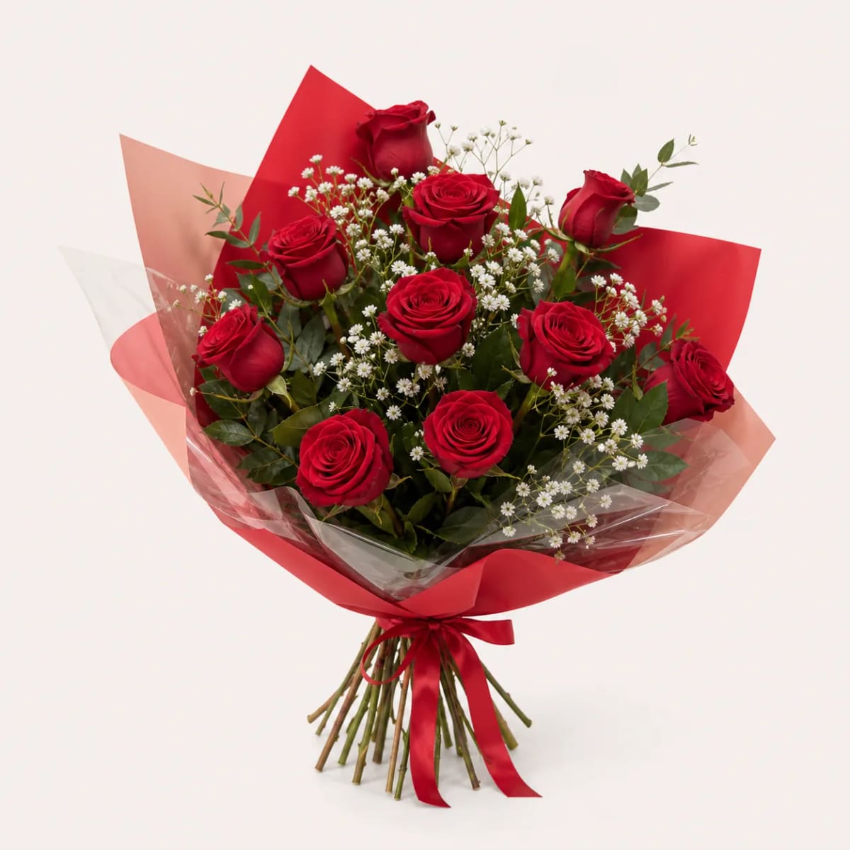 Buquê de 10 Rosas Importadas Vermelhas