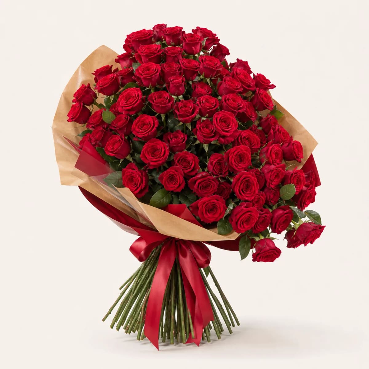 Buquê de 50 Rosas Importadas Vermelhas