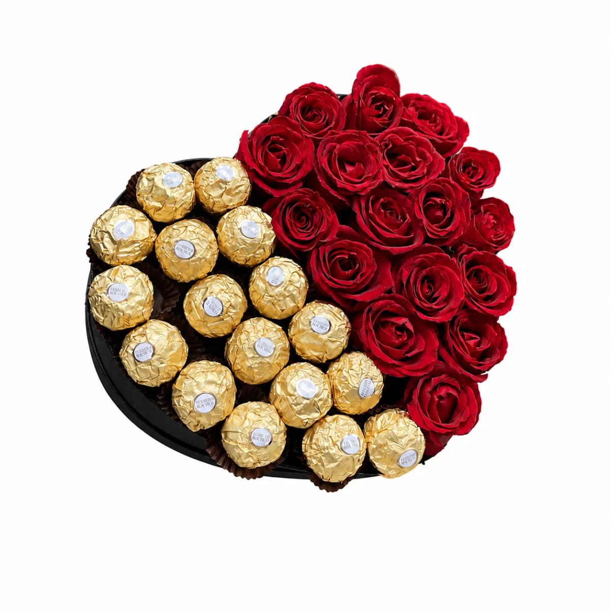 Coração Amor com Rosas e Ferrero